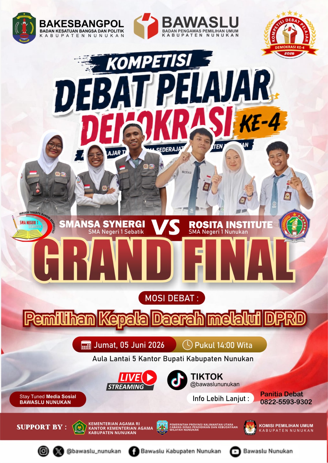 Final lomba debat pelajar kabupaten nunukan 2026